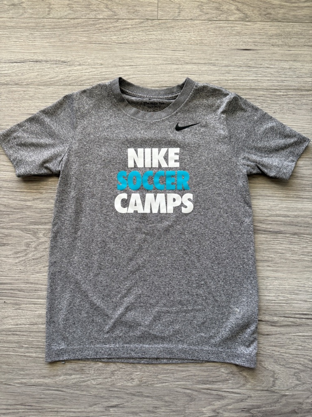 Nike Gray & Teal 'Soccer Camps' Short Sleeve Tee Size M